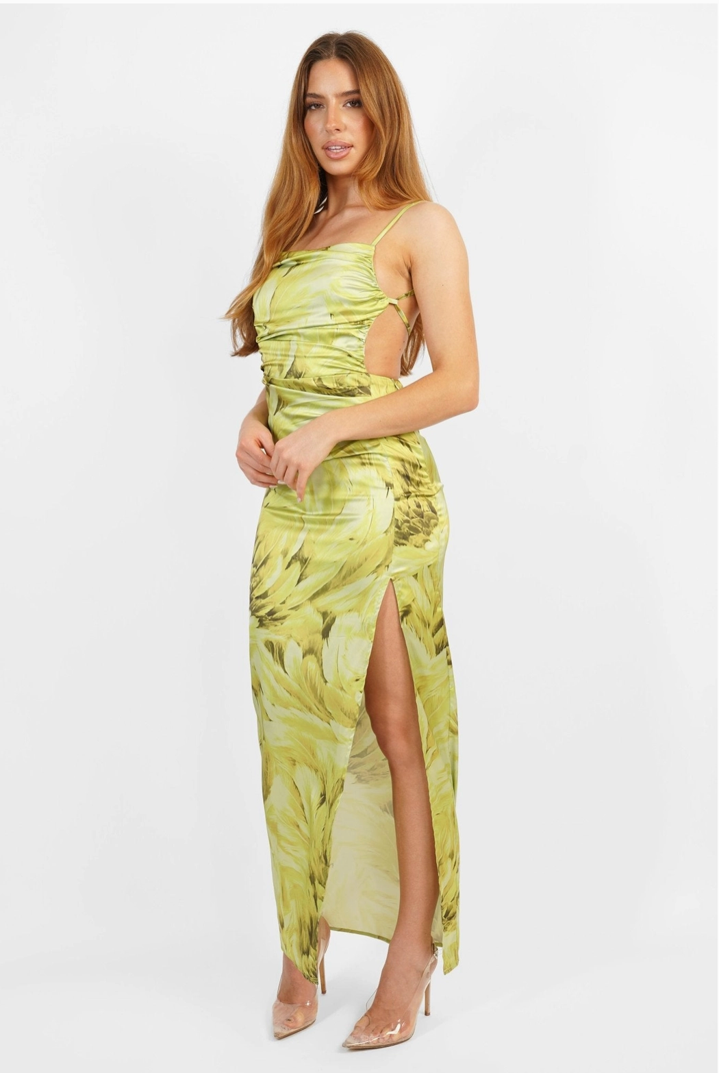 Vestito con stampa verde oliva