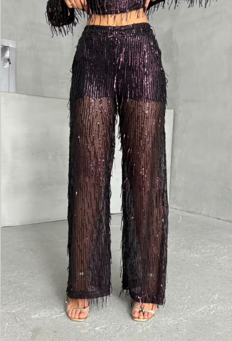 Pantaloni con paillettes