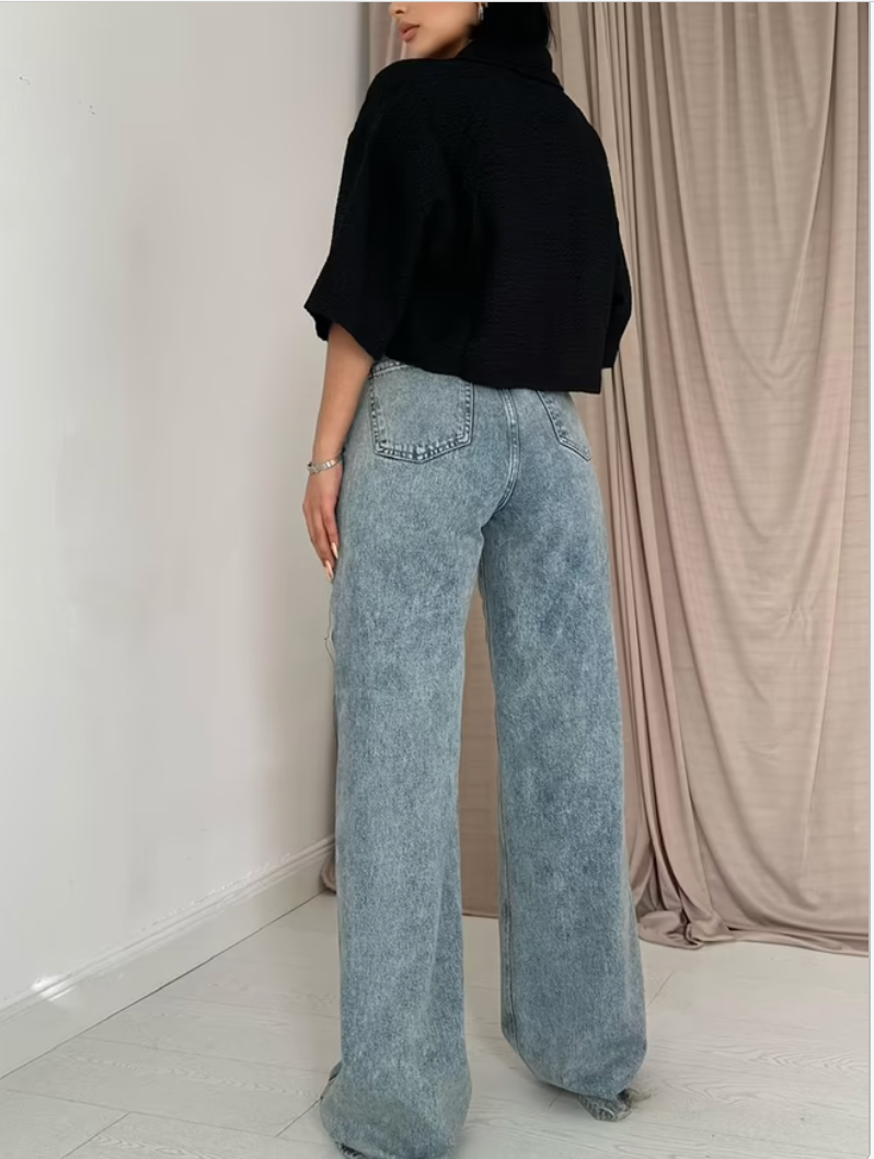 Jeans con spacco laterale